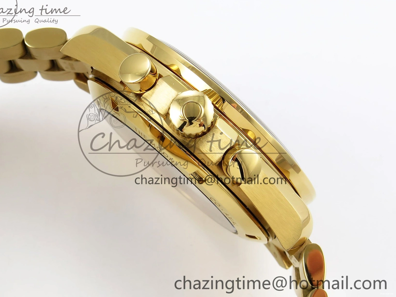 0204 Speedmaster YG RMF Best Edition YG Black Dial on YG Bracelet Lemania HW Durable 7725